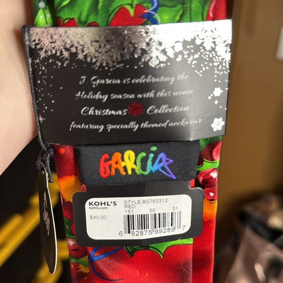 NIP J. Garcia Christmas Mt. Tam Collection 68 Red 2016 Men’s Neck Tie - Picture 3 of 7